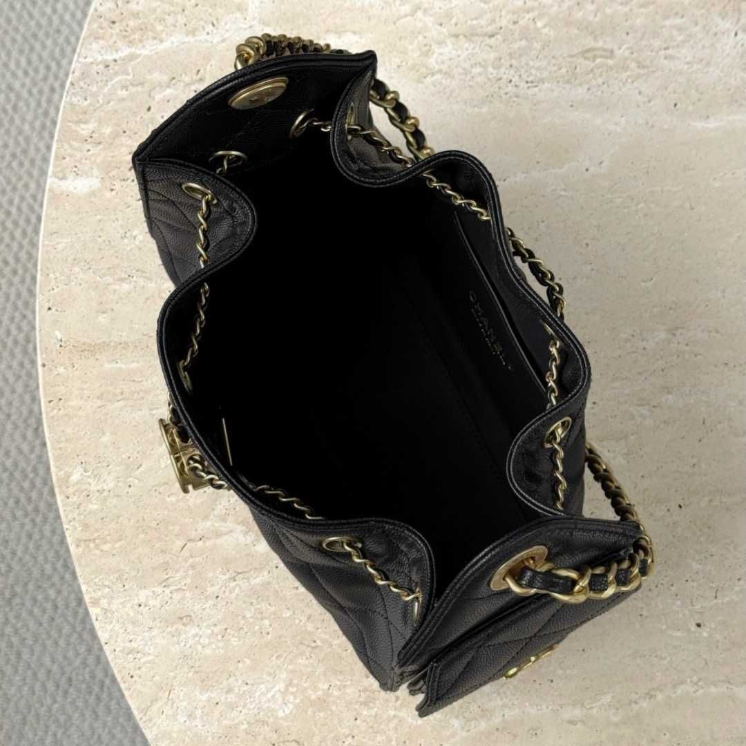Luxury Designer Bag CC Bag Black Classic 25 Bag Hobo Large Capacity Crossbody Bag Casual Fashion Women's Bag Fashion Trend Handbag Litchi Leather Mini Bag - 6 of 7