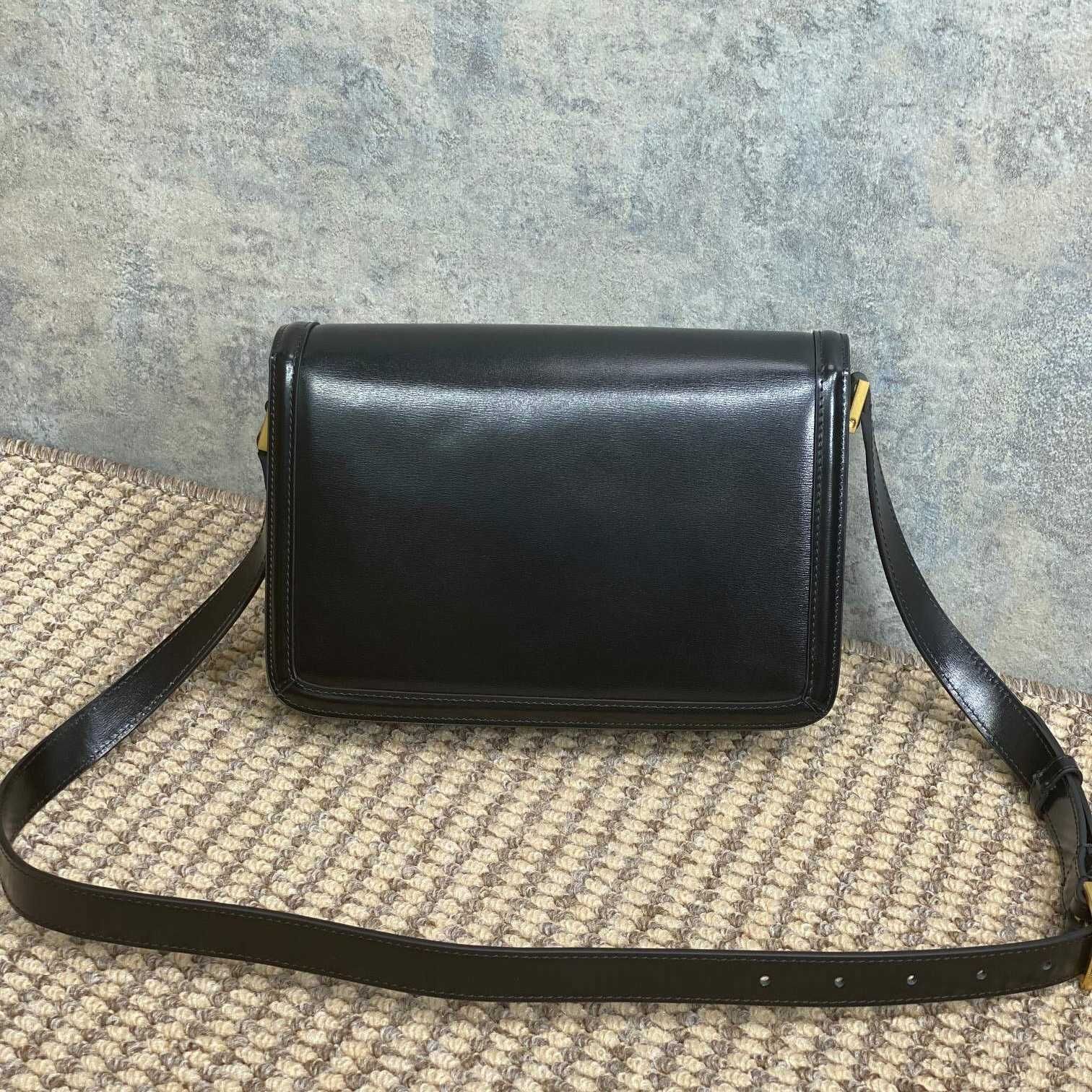 Designer bag handbag black smooth pure woven crossbody bag chain strap crossbody bag flip top luxury wallet codfish pattern lychee pattern envelope bag A10 - 2 of 8