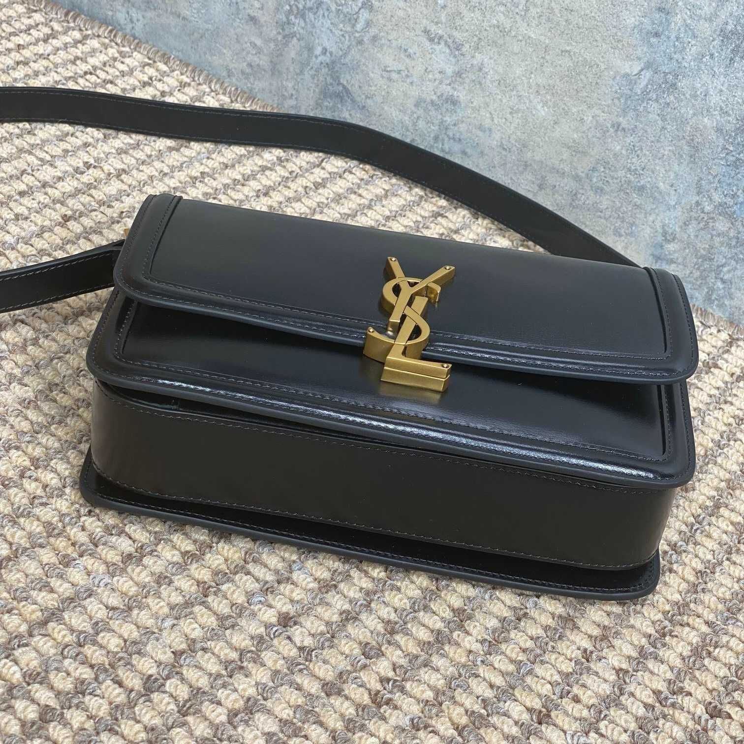 Designer bag handbag black smooth pure woven crossbody bag chain strap crossbody bag flip top luxury wallet codfish pattern lychee pattern envelope bag A10 - 3 of 8