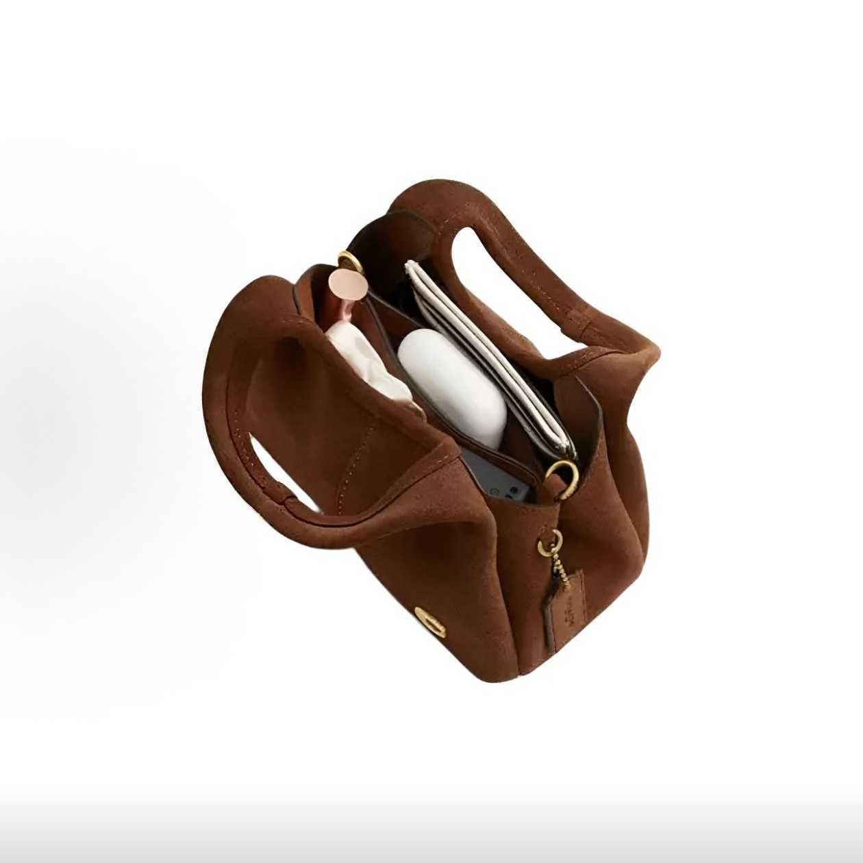 Evening party luggage set featuring high quality leather shoulder bags with an elegant and classic Handbags design Mini designer style handbags in a bucket shape bag - 4 of 7
